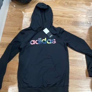 black thin addias hoodie